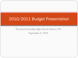 2009/2010 Budget Presentation