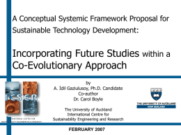 A Conceptual Systemic Framework Proposal for Sustainable