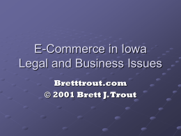E-Commerce in Iowa Legal and Business Issues