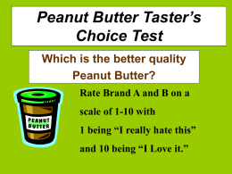 Peanut Butter Taster’s Choice Test