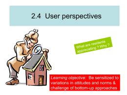 2.4 User perspective - Sustainable Sanitation