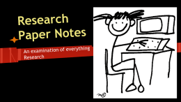 Research Paper Notes