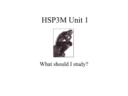 HSP3M Unit 1