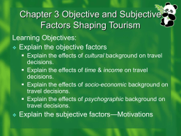 EXTERNAL FACTORS IMPACTING TOURISM