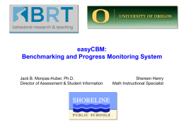 easyCBM: Benchmarking and Progress Monitoring System