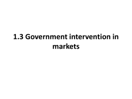 1.3 Government intervention in markets