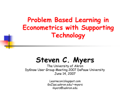 LEARNING ECONOMETRICS IN A PROBLEM BASED LEARNING