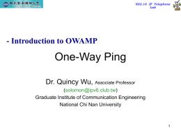 Introduction to OWAMP