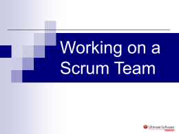 Working on a Scrum Team - Day 1