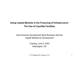 Using Capital Markets in the Financing of infrastructure