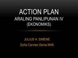 Action Plan ARALING PANLIPUNAN (Ekonomiks)
