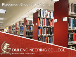 Placement Brochure - DMI engineering college aralvaimozhi