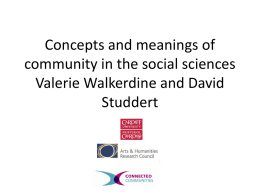 Concepts and meanings of community in the social sciences