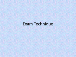 Exam Technique - Redruth School