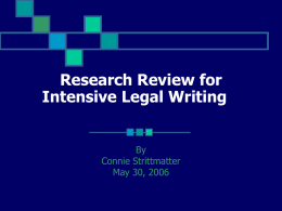 Research Review for Intensive Legal Writing