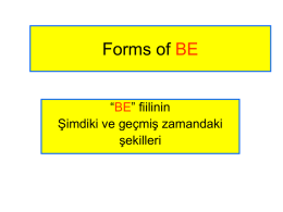 Forms of BE - IngilizceSlayt