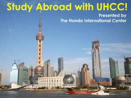 Study Abroad with UHCC! - Kapiolani Community College