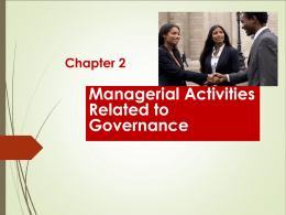 Chapter 2 Managerial Activities