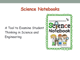 Science Notebooks - Center for Innovation in Engineering