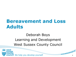 Bereavement and Loss Adults - West Sussex County Council