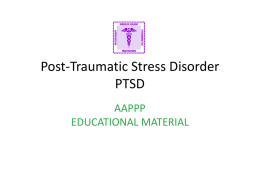 Post-Traumatic Stress Disorder PTSD