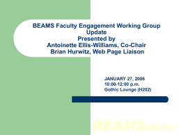 BEAMS Faculty Engagement Working Group Update