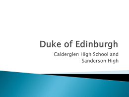Duke of Edinburgh - Calderglen High School