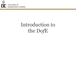Introduction to the DofE