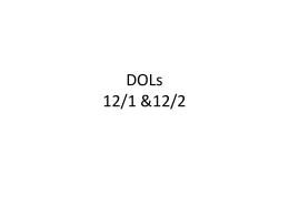 DOLs 12/1 &12/2