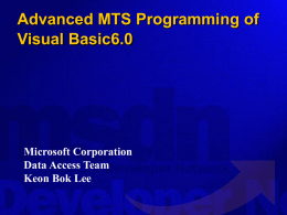 MTS Object model and services