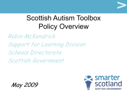 Scottish Autism Toolbox: Policy Overview