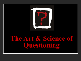 The Art of Questioning Creating Reflective, Thought