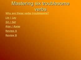 Troublesome verbs - Germantown Municipal School District