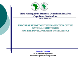 PROGRESS REPORT ON THE EVALUATION OF THE NATIONAL
