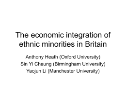The economic integration of ethnic minorities in Britain