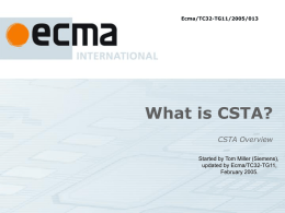CSTA Overview (supersedes 2004/040)