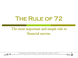 The Rule of 72 - Hudson Falls Middle School
