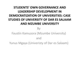 STUDENTS OWN GOVERNANCE AND LEADERSHIP …