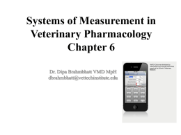 Systems of Measurement in Veterinary Pharmacology Chapter 6