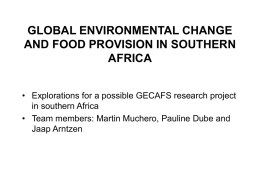 GLOBAL ENVIRONMENTAL CHANGE AND FOOD PROVISION …