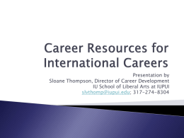 Career Resources for International Careers