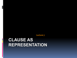 Clause as representation
