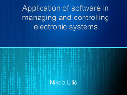 Primena softvera u upravljanju i kontroli elektronskih sistema