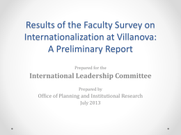 Results of the Faculty Survey on Internationalization at