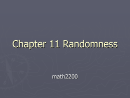 Chapter 11 Randomness - Washington University in St. Louis