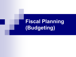 Fiscal Planning (Budgeting)