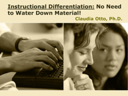 Instructional Differentiation: No Need to Water it Down!