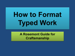 How to Format Typed Work - West Linn