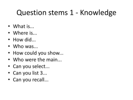 Question stems 1