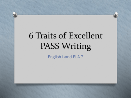 6 Traits of Excellent PASS Writing